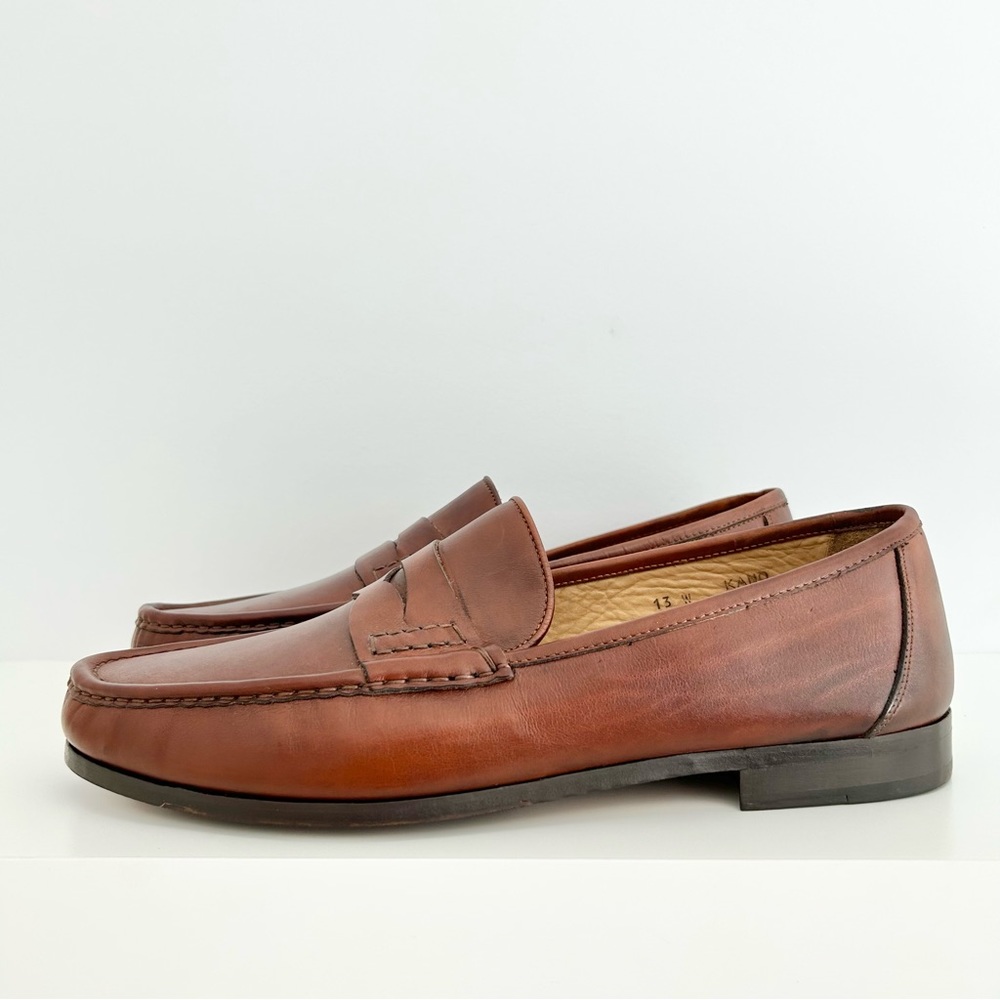 Vintage Bruno Magli Penny Loafers, Made in Italy, Brown, Size Men’s 13 W,